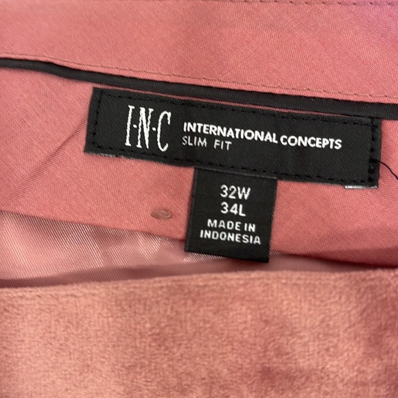 INC Slim Fit Pink Velvet Tuxedo Pants 32x34L - Picture 8 of 10